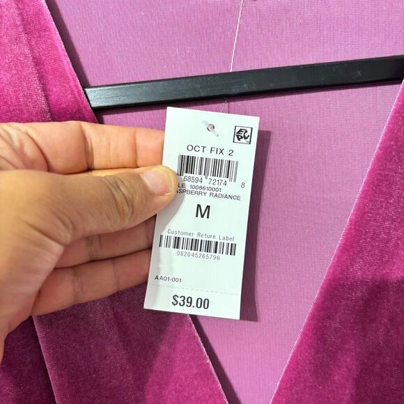 NWT And Now This Crush Velvet Long-Sleeve Surplice Bodysuit Medium Long Sleeves - Picture 5 of 7